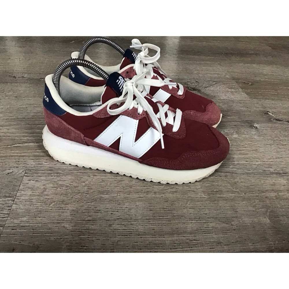 New Balance 237 Running Sneakers Shoes Womens 7.5 B Burgundy Suede Nylon Retro